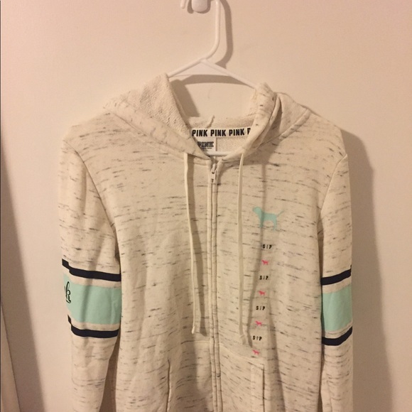 PINK Victoria's Secret Tops - Pink Victoria Secret White Sweatshirt